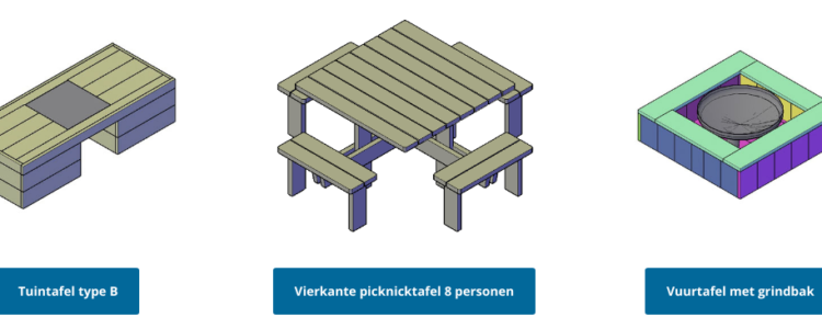 vierkante picknicktafel 8 personen
