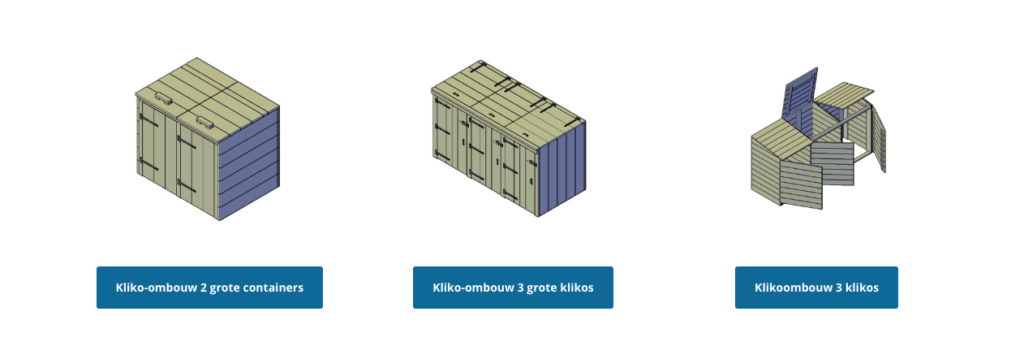 kliko ombouw 3 containers hout